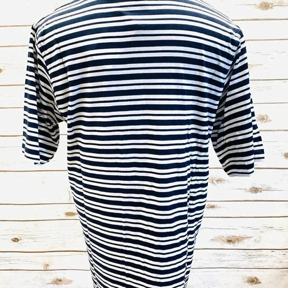 FABER Men Short Sleeve Collared Blue/White Striped Polo Style Shirt Sz Large 36 - Picture 7 of 12